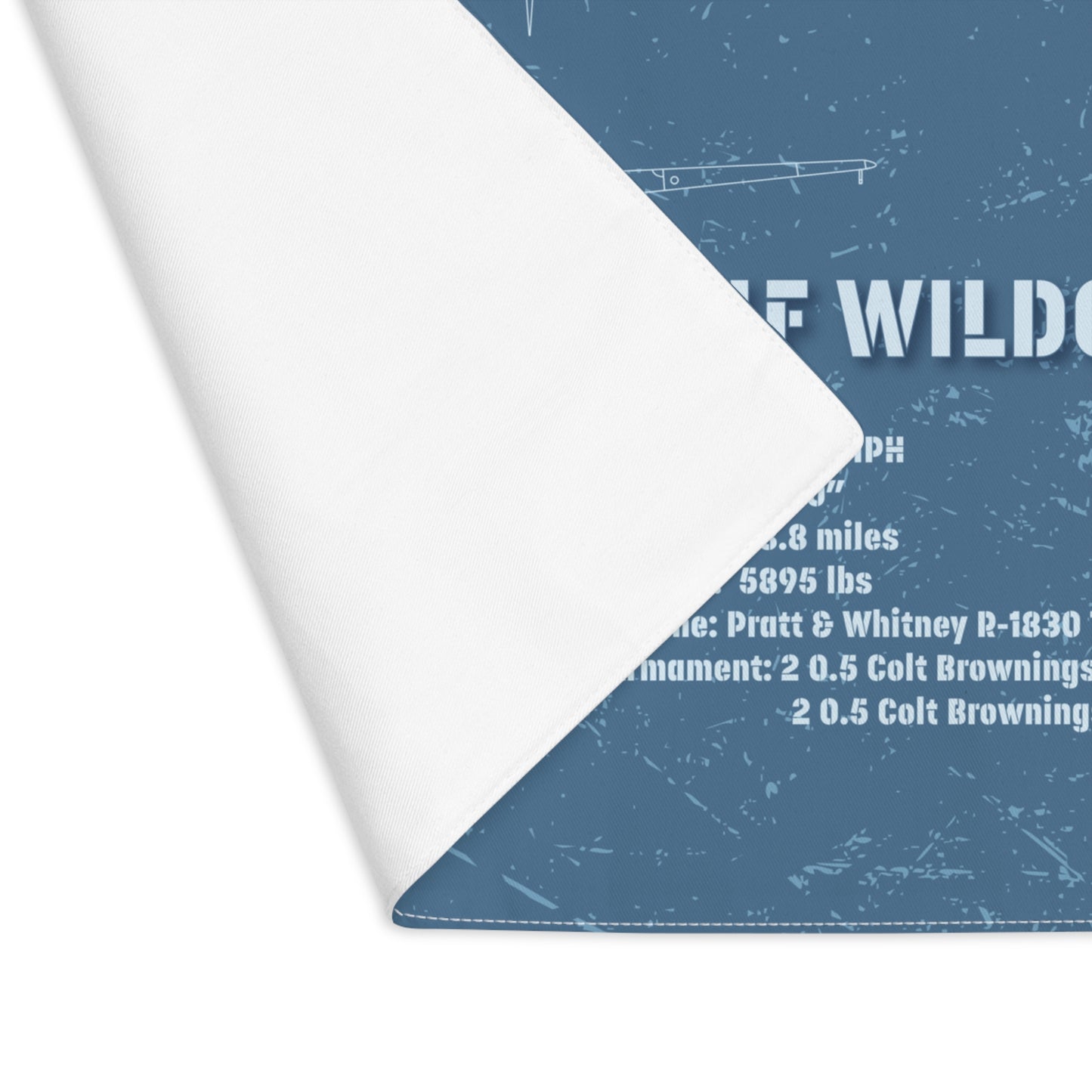 F4F Wildcat Blueprint Placemat — Vintage Aircraft Diagram Table Mat