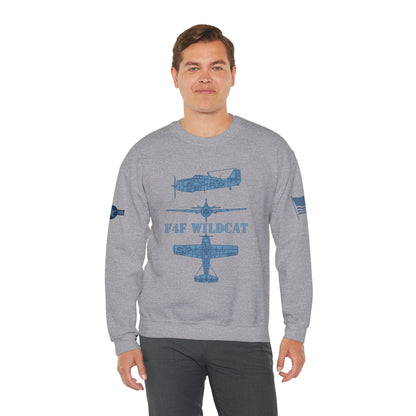 F4F Wildcat Airplane Heavy Blend™ Crewneck Sweatshirt