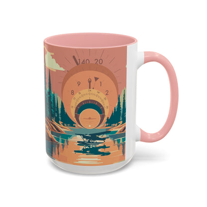Vintage Flight Instrument Sunset Coffee Mug 15oz