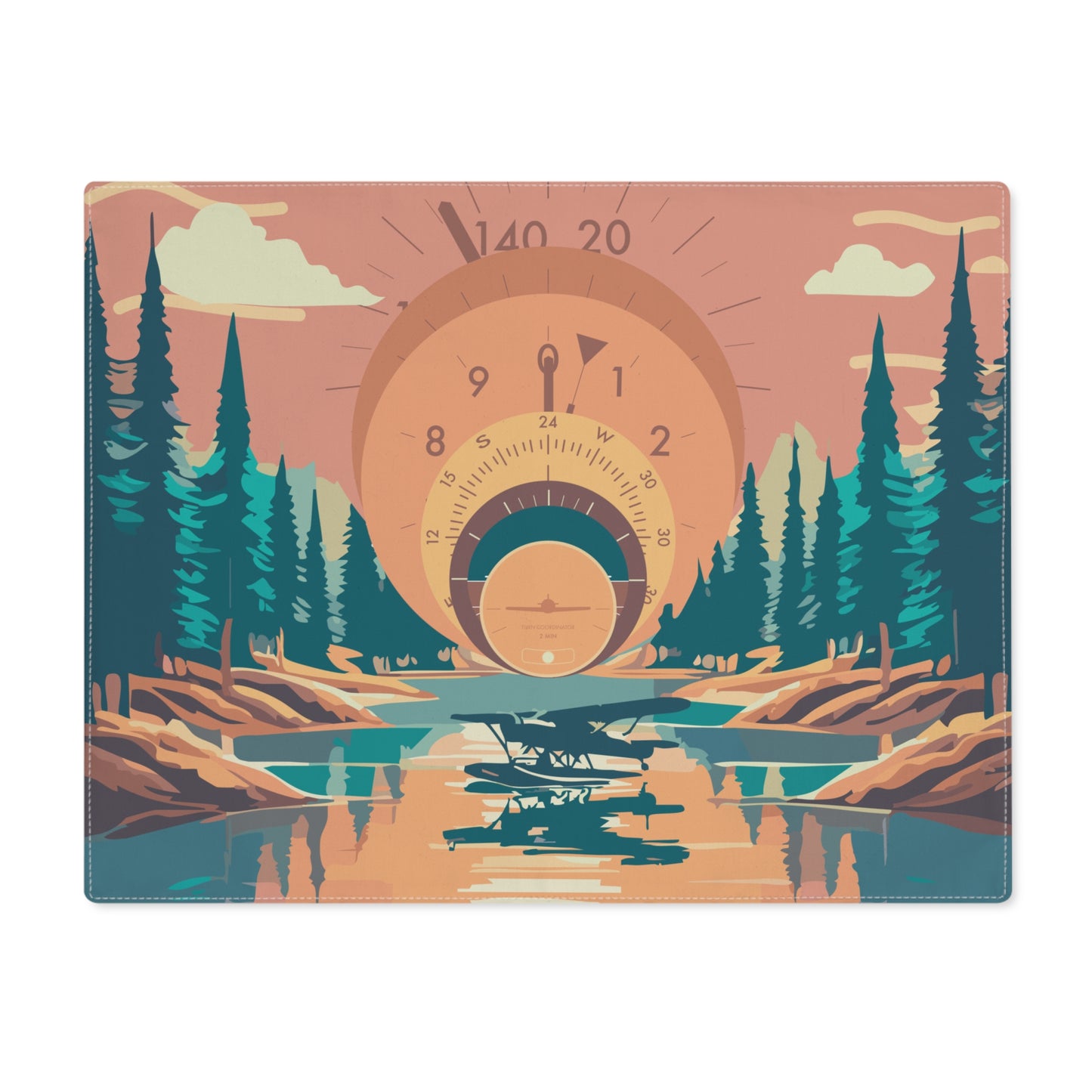 Vintage Flight Instrument Sunset Placemat