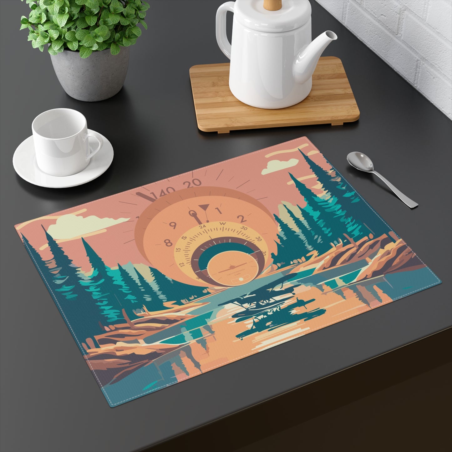 Vintage Flight Instrument Sunset Placemat