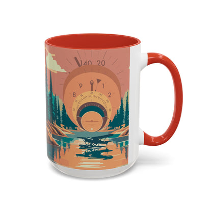 Vintage Flight Instrument Sunset Coffee Mug 15oz