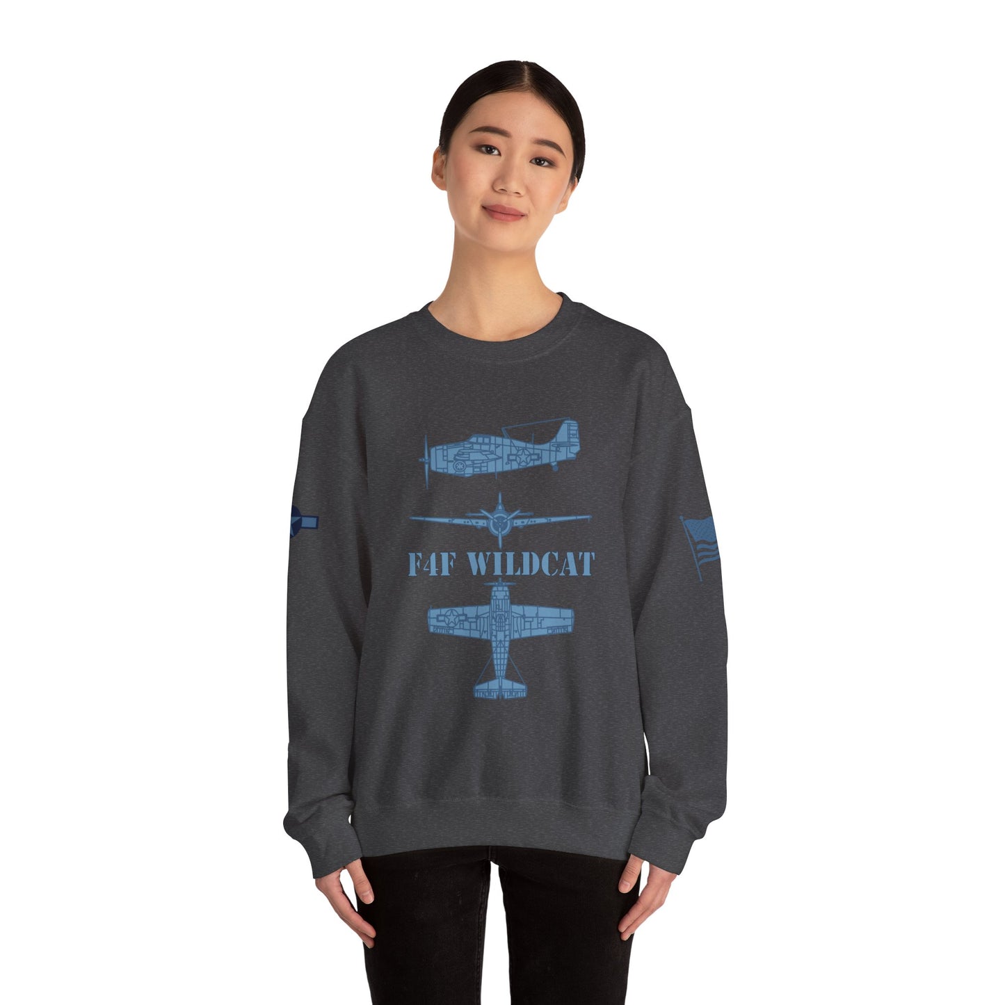 F4F Wildcat Airplane Heavy Blend™ Crewneck Sweatshirt