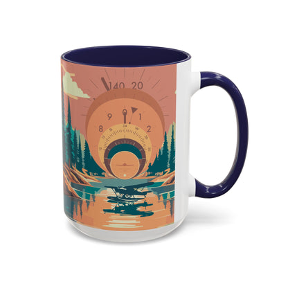 Vintage Flight Instrument Sunset Coffee Mug 15oz