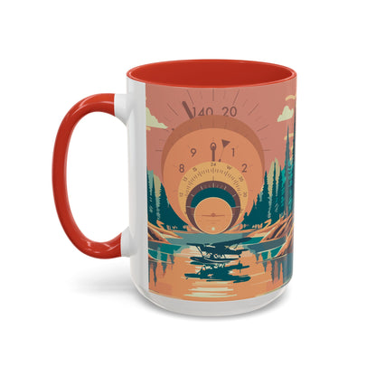 Vintage Flight Instrument Sunset Coffee Mug 15oz