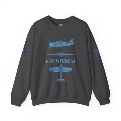 F4F Wildcat Airplane Heavy Blend™ Crewneck Sweatshirt