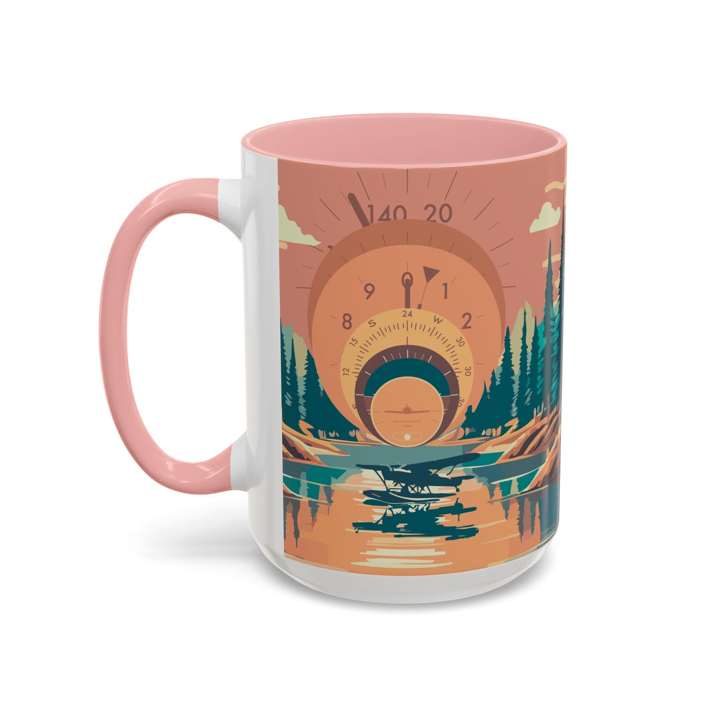 Vintage Flight Instrument Sunset Coffee Mug 15oz